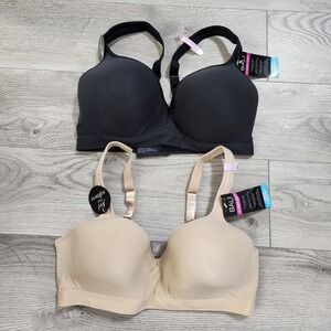 Bali Women's Comfort Revolution Wire Free Bra Black and Tan si 38D‎ Lot of 2 NWT